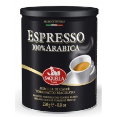 Кофе SAQUELLA кофе молотый 100% Арабика 250 г жесть