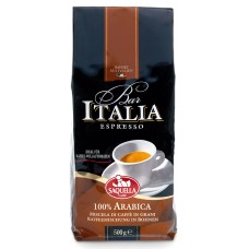 Кофе SAQUELLA Bar Italia кофе зерно 100% Арабика 500 г в/у