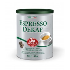 Кофе SAQUELLA кофе зерно Espresso Dekaf 250 г жесть