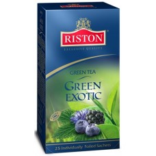 Чай Riston Green Exotic зеленый с ароматом ванили, ежевики, черники и лимона 25 пак 