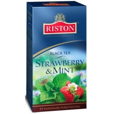 Чай Riston Strawberry & Mint черный с ароматом клубники и мяты 25 пак 