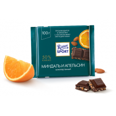 Шоколад Ritter SPORT темный с миндалем и апельсином 100г