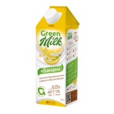 Напиток растительный со вкусом Банана "Green Milk", на соевой основе,  0,75л
